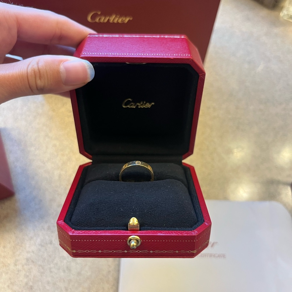 Gold Cartier Love Ring, Small Model
Size 53mm ( US 6 1/4) 
- wedding band ring